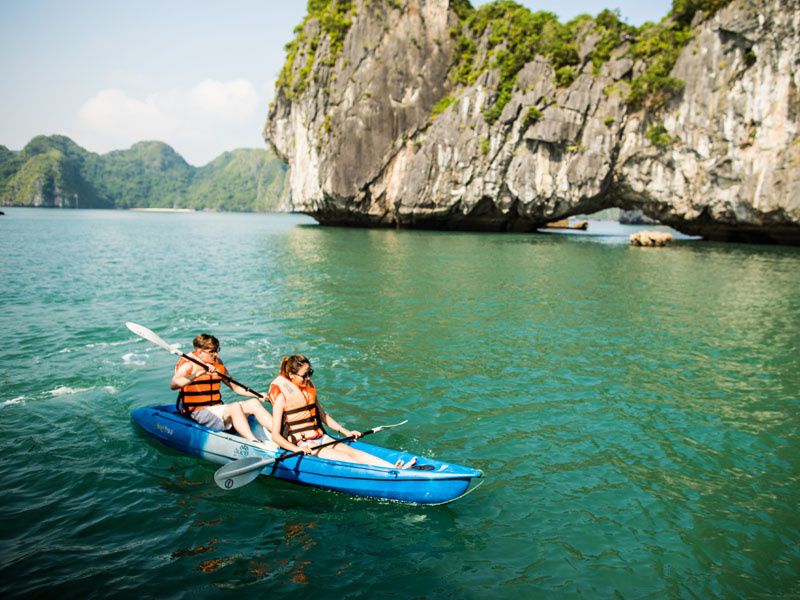 Kayaking in Lan Ha Bay, Vietnam