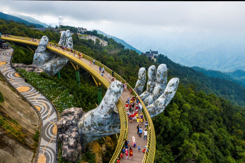 Golden Bridge on Ba Na Hills, Da Nang City, Vietnam