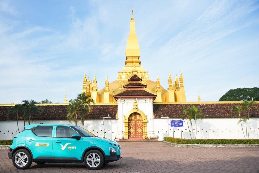 Electric Taxi to visit That Luang, Vientiane, Laos