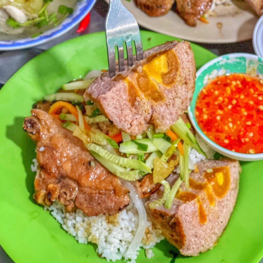 Saigon Broken Rice with Salted Egg Rolls