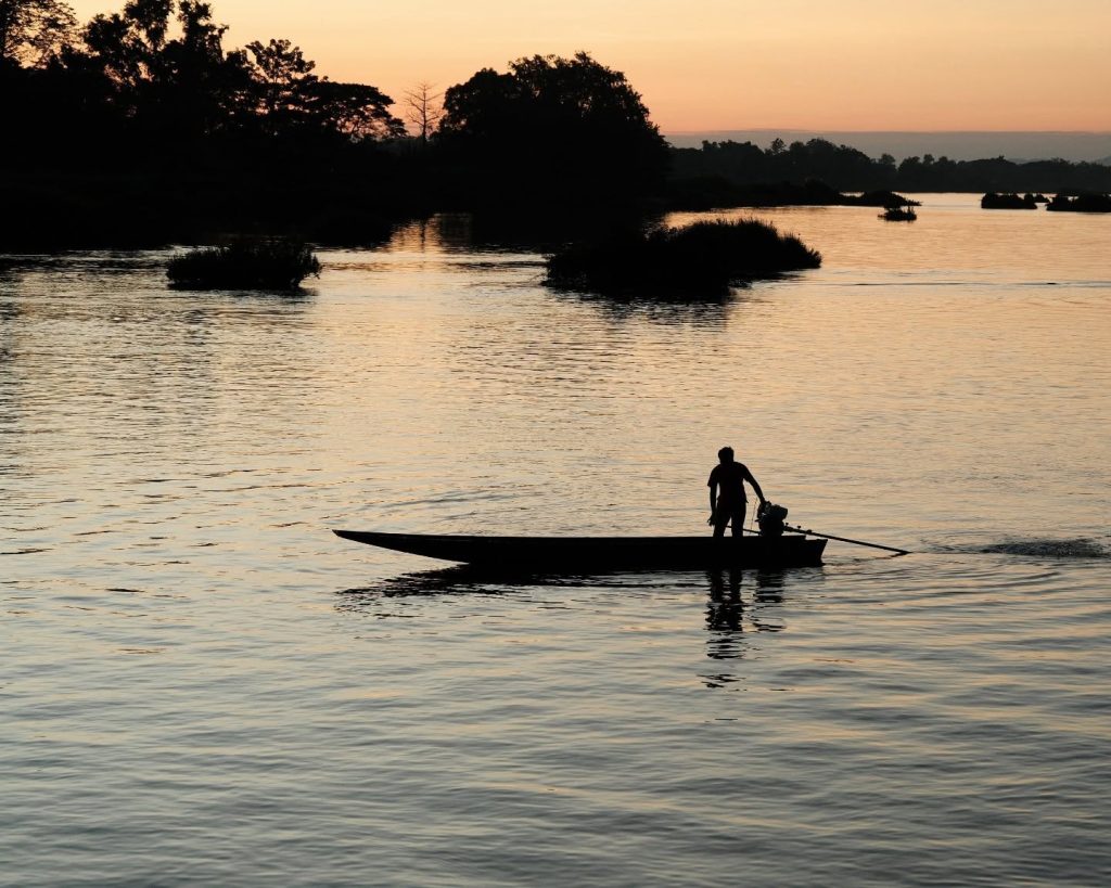 Sunset at Si Phan Don Laos